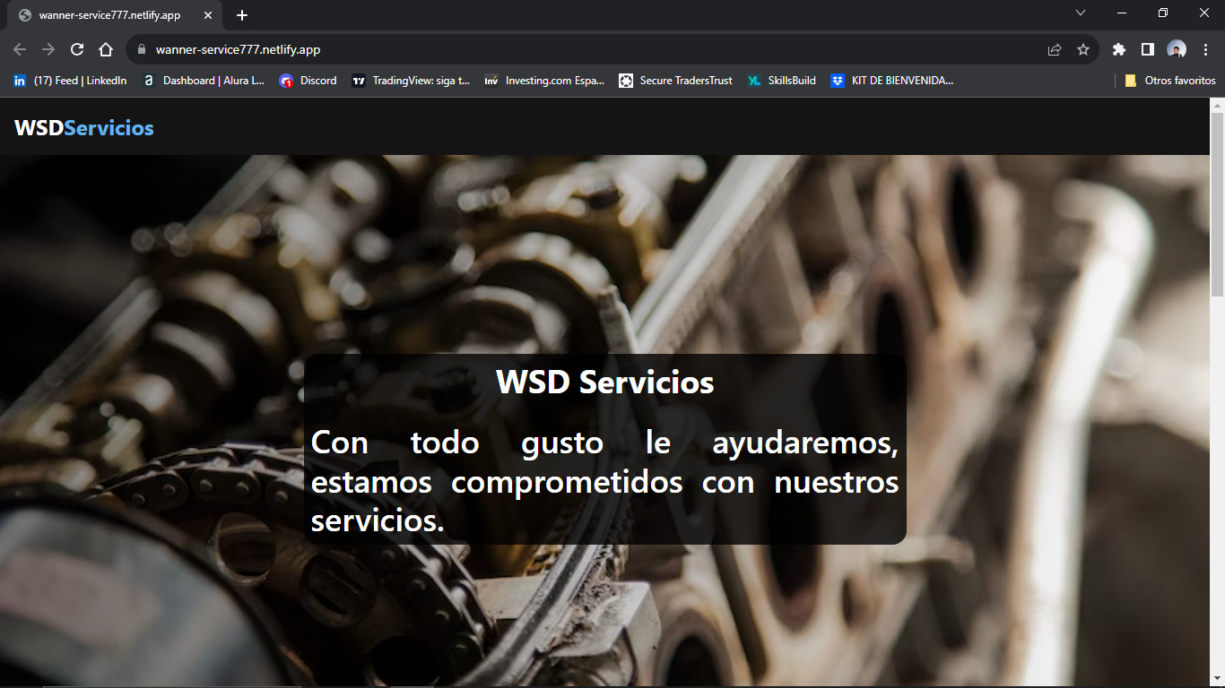 Sitio web de servicios profesionales Wanner Diaz